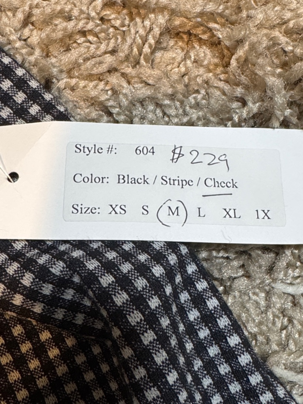 NWT XIAO Black & Gray Gingham Lantern Lagenlook Pants size Medium - Picture 4 of 12